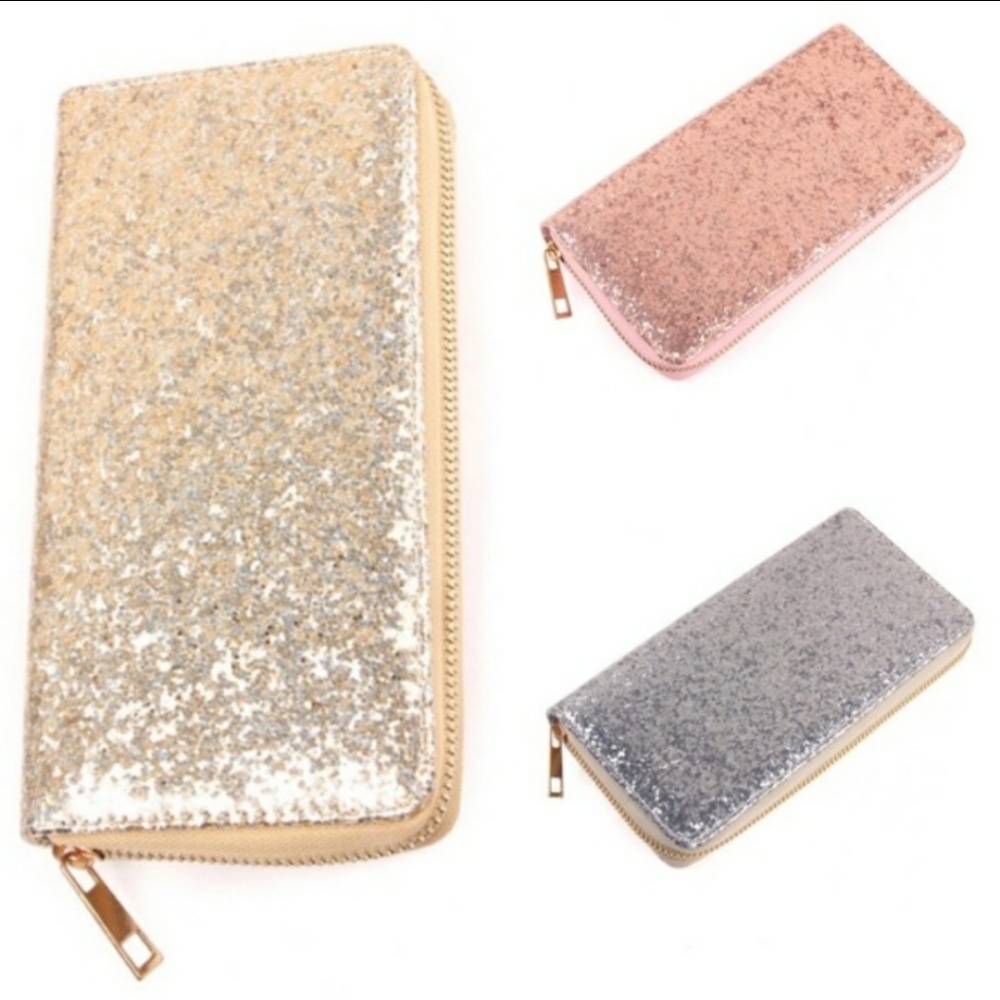 Glitter Single Zipper Wallet